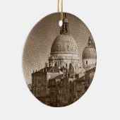 Sepia Paper Effect Venice Grand Canal Keramisch Ornament (Rechts)