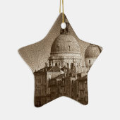 Sepia Paper Effect Venice Grand Canal Keramisch Ornament (Rechts)