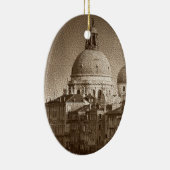 Sepia Paper Effect Venice Grand Canal Keramisch Ornament (Rechts)