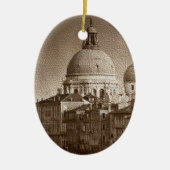Sepia Paper Effect Venice Grand Canal Keramisch Ornament (Voorkant)