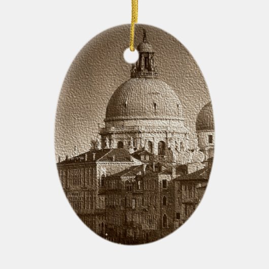 Sepia Paper Effect Venice Grand Canal Keramisch Ornament (Voorkant)