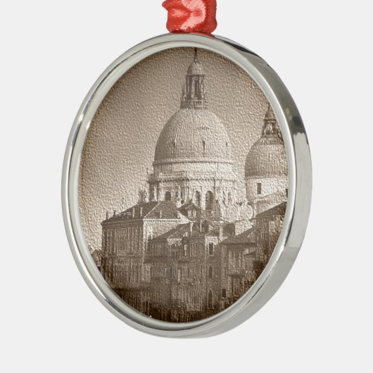 Sepia Paper Effect Venice Grand Canal Metalen Ornament (Links)