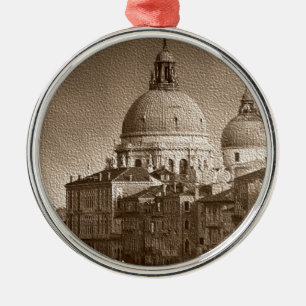 Sepia Paper Effect Venice Grand Canal Metalen Ornament