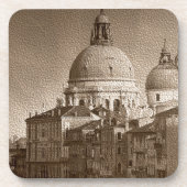 Sepia Paper Effect Venice Grand Canal Onderzetter (Voorkant)