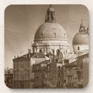 Sepia Paper Effect Venice Grand Canal Onderzetter