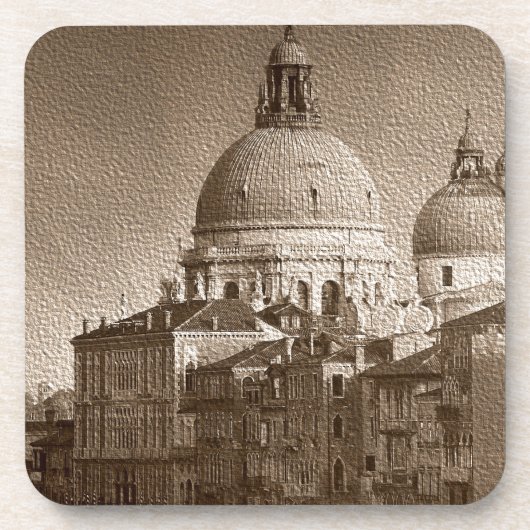 Sepia Paper Effect Venice Grand Canal Onderzetter (Voorkant)