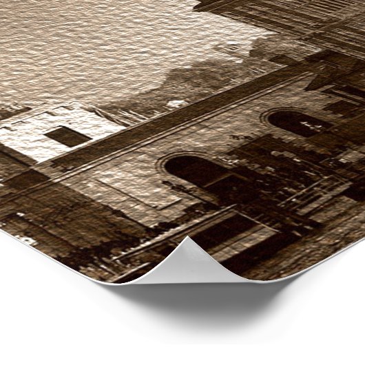 Sepia Paper Effect Venice Grand Canal Poster (Hoek)