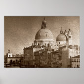 Sepia Paper Effect Venice Grand Canal Poster (Voorkant)