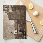 Sepia Paper Effect Venice Grand Canal Theedoek (Quarter Fold)