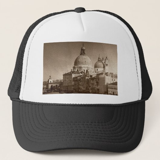 Sepia Paper Effect Venice Grand Canal Trucker Pet (Voorkant)