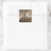 Sepia Paper Effect Venice Grand Canal Vierkante Sticker (Tas)