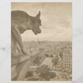  Sepia Paris Gargoyle Scrapbook Paper