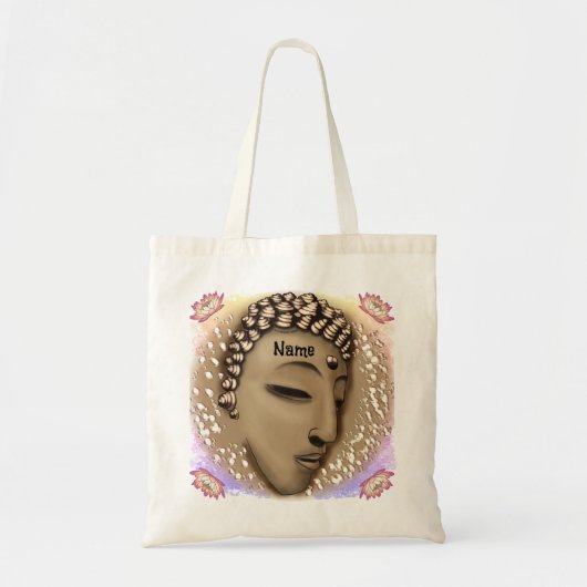 Sepia Peace Boeddha Boodschappentas Tote Bag (Voorkant)