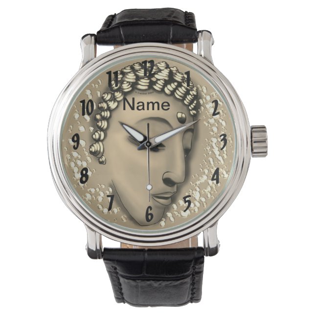Sepia Peace Boeddha horloge (Voorkant)