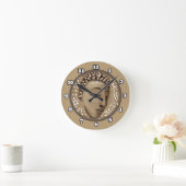 Sepia Peace Buddha Clock Ronde Klok (Huis)