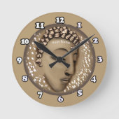 Sepia Peace Buddha Clock Ronde Klok (Voorkant)