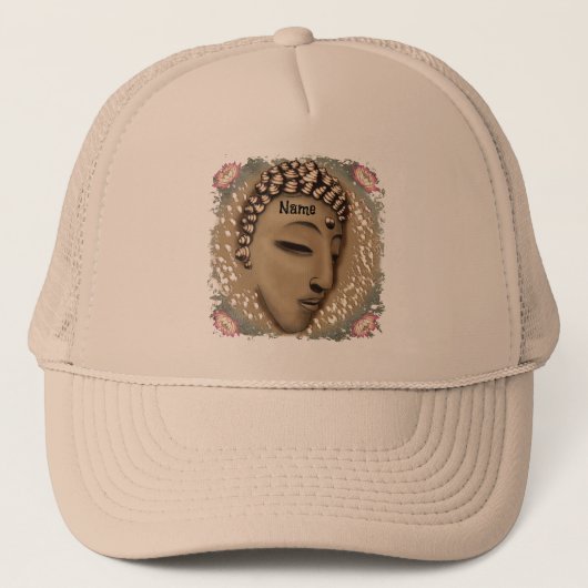 Sepia Peace Buddha Trucker Pet (Voorkant)