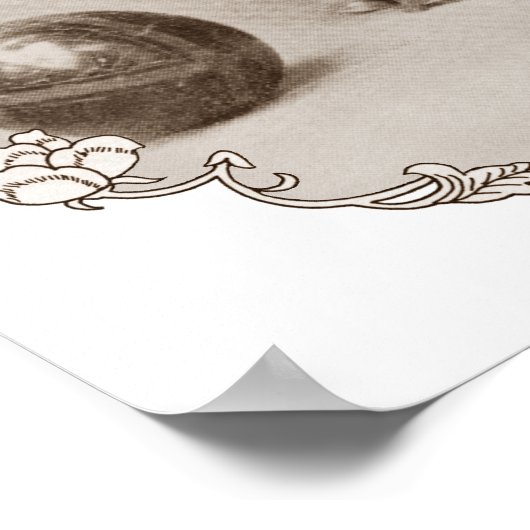 Sepia Pekingese Portrait Poster (Hoek)