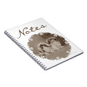 Sepia Pekingese Portret Notitieboek (Rechterzijde)