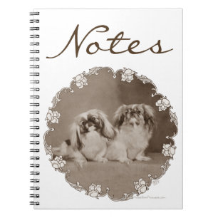 Sepia Pekingese Portret Notitieboek