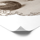 Sepia Pekingese Portret Poster (Hoek)