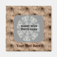 Sepia Peony Flowers Photo Magnet