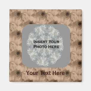 Sepia Peony Flowers Photo Magnet