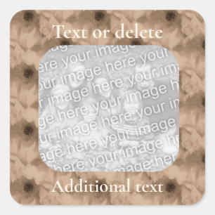 Sepia Peony Persoonlijke foto Vierkante Sticker