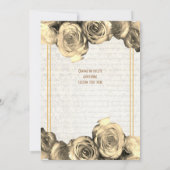 Sepia perkament bloemenbruiloft kaart (Achterkant)