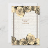 Sepia perkament bloementraditionele bruiloft kaart (Achterkant)