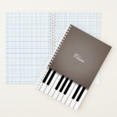 Sepia Piano Muziek Toetsenbord Gepersonaliseerd Notitieboek (Binnen)
