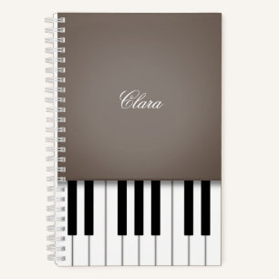Sepia Piano Muziek Toetsenbord Gepersonaliseerd Notitieboek