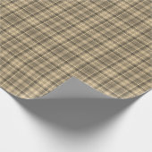 Sepia Plaid Wrapping Paper Cadeaupapier (Hoek)