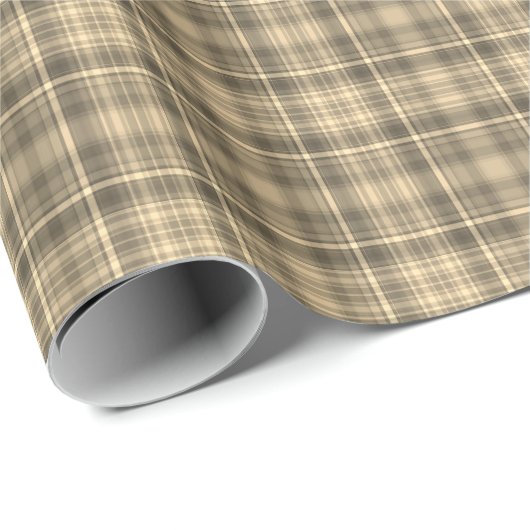 Sepia Plaid Wrapping Paper Cadeaupapier (Rol Hoek)