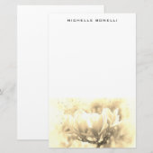 Sepia Plain Minimalist Professional Flower Design Briefpapier (Voorkant / Achterkant)