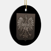 Sepia Poland Eagle Shield Keramisch Ornament (Rechts)
