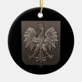 Sepia Poland Eagle Shield Keramisch Ornament (Voorkant)