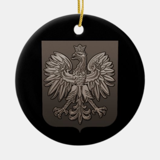 Sepia Poland Eagle Shield Keramisch Ornament (Voorkant)