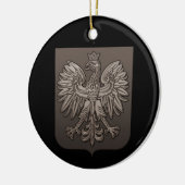 Sepia Poland Eagle Shield Keramisch Ornament (Links)