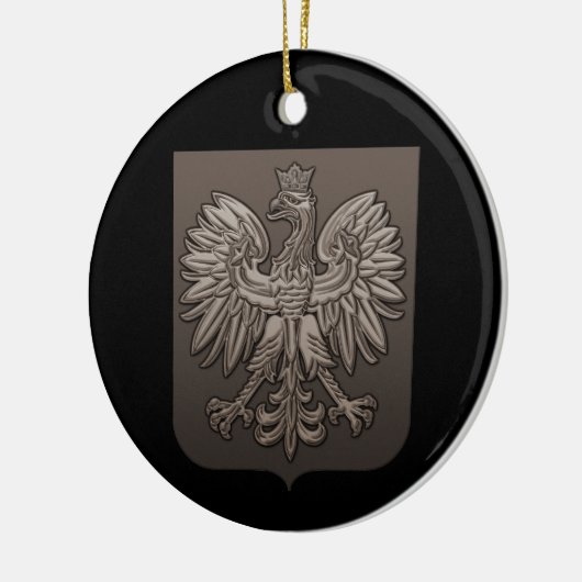 Sepia Poland Eagle Shield Keramisch Ornament (Links)