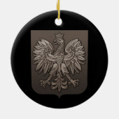 Sepia Poland Eagle Shield Keramisch Ornament (Achterkant)
