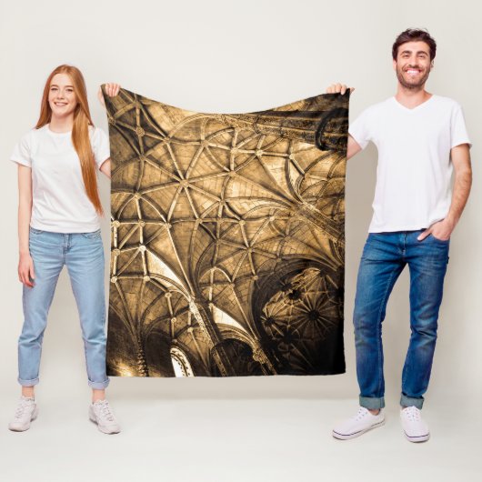 Sepia Portugese architectuur Fleece Deken (In situ)