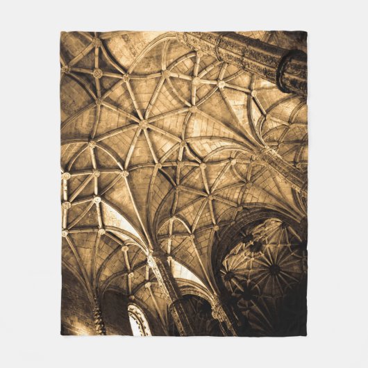 Sepia Portugese architectuur Fleece Deken (Voorkant)