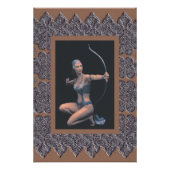 Sepia Poster met Artemis Sculptuur (Voorkant)
