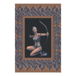 Sepia Poster met Artemis Sculptuur