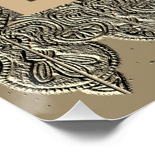 Sepia Poster met Artemis Sculptuur (Hoek)