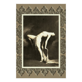 Sepia Poster met  danser