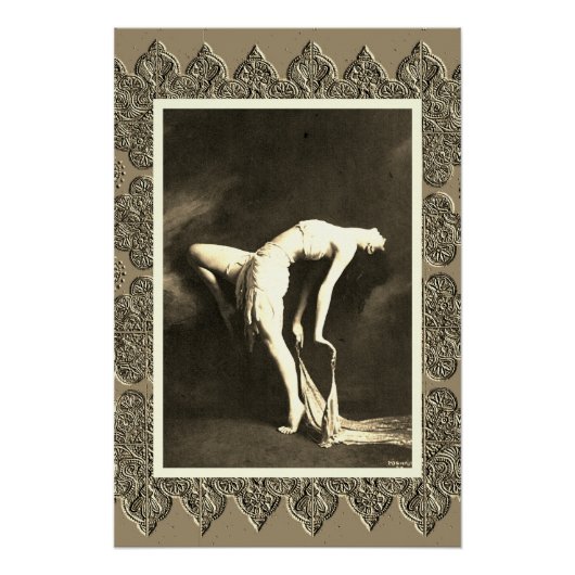 Sepia Poster met  danser (Voorkant)