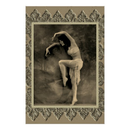Sepia Poster met  danseres Kyra