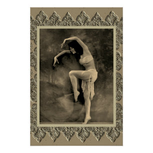 Sepia Poster met  danseres Kyra